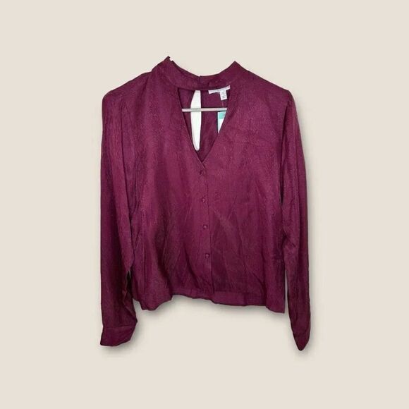 Wren & Willa Stitch Fix Choker Neck Blouse Top Womens Size Small NWT - Picture 1 of 6